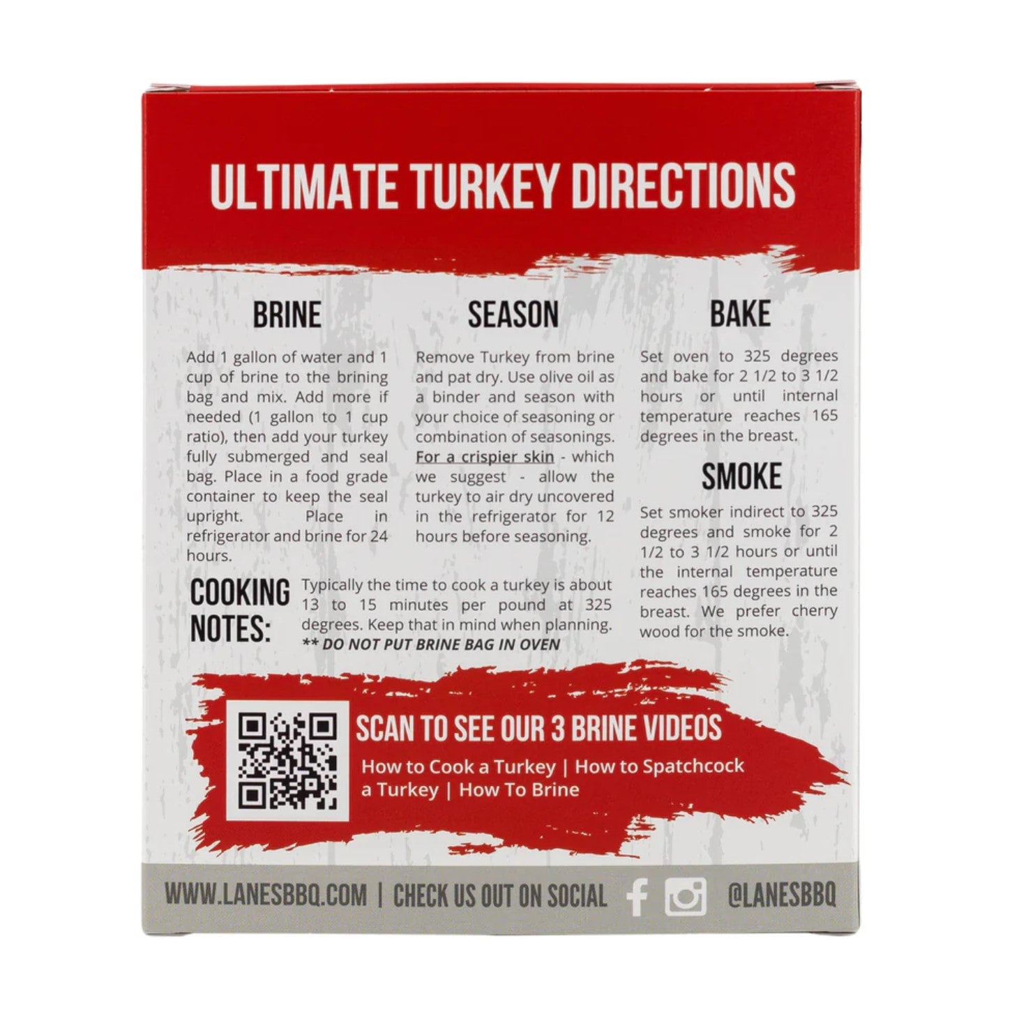 Lane's Ultimate Turkey Brine Kit with Brine Bag Included